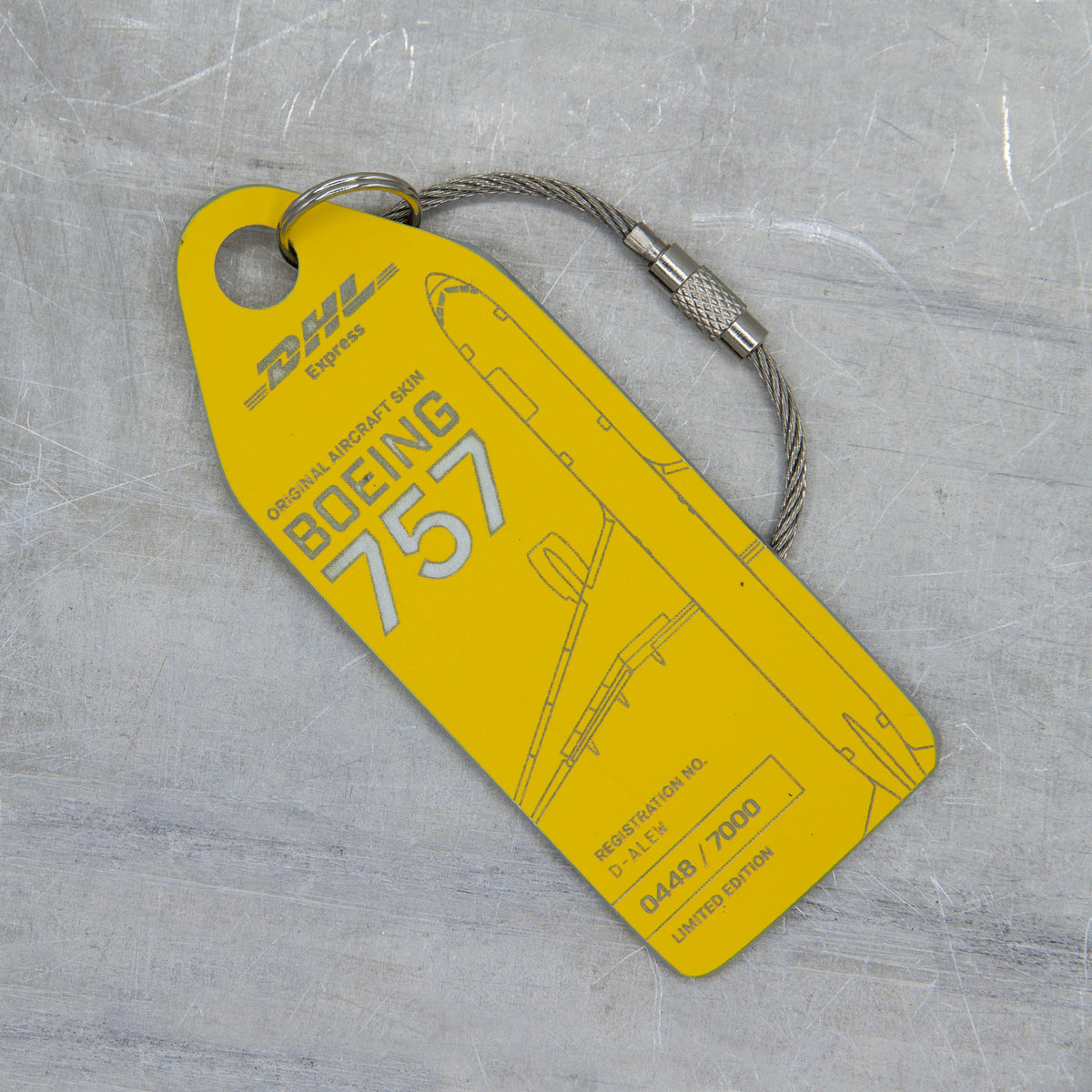 DHL Aviationtag B757 1006誕生日番号 SOLD OUT ! AVIATIONTAG B757 D-ALEH Yellow DHL アビエーション