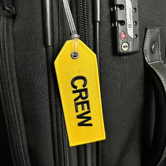 Small Crew Luggage Tag in Yellow and Black 