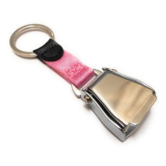 Airplane Seat Belt Keychain | Pink | Shiny Finish | Aviamart