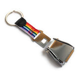 Airplane Seat Belt Keychain | Rainbow | Shiny Finish