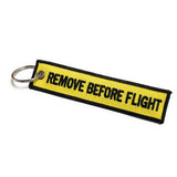 Follow Me / Remove Before Flight Keychain | Luggage Tag / Yellow / Black | Aviamart