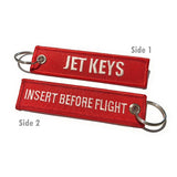 Mini - Jet Keys / Insert Before Flight Keychain | Luggage Tag | Red / White | Aviamart