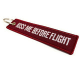 Kiss Me Before Flight Keychain | Luggage Tag | Cherry Red | Aviamart
