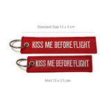 Kiss Me Before Flight Keychain | MINI | Luggage Tag | Red | Aviamart