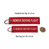 Remove Before Flight MINI Luggage Tag - Red / White | Aviamart