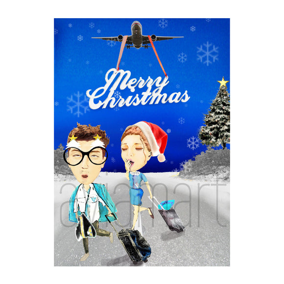 Christmas Card - Merry Christmas - Airline Crew - A6 | Aviamart