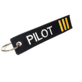 Pilot Keychain | Luggage Tag | 3 Gold Stripes | Aviamart