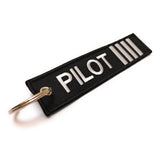 Pilot Keychain | Luggage Tag | 4 Silver Stripes | Aviamart