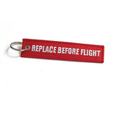 Replace Before Flight Luggage Tag - Red / White - set of 2 | Aviamart