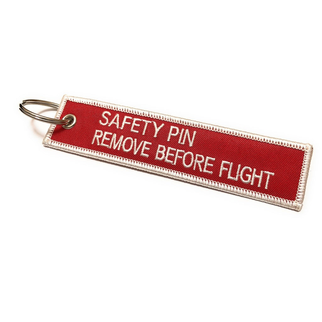 Safety Pin / Remove Before Flight Keychain | Red / White | aviamart®