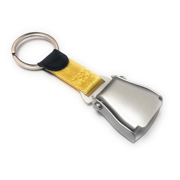 Airplane Seat Belt Keychain | Yellow | Matte Finish | Aviamart