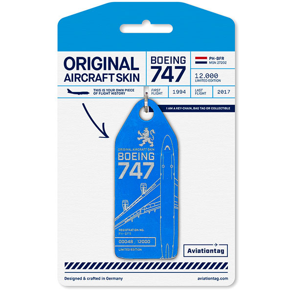 Aviationtag Boeing B747 Blue Aircraft Skin Tag (PH-BFR)