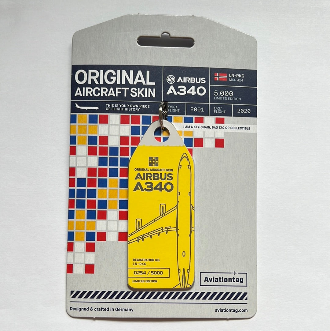 Aviationtag SAS A340 - Yellow / Grey (SAS) LN-RKG