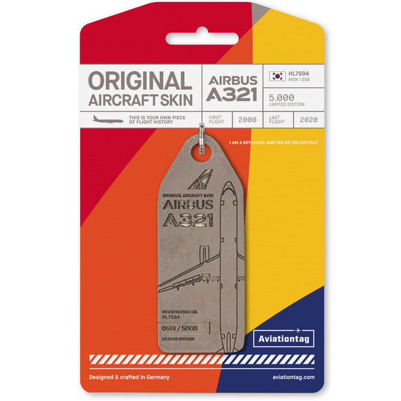 Aviationtag Airbus A321 - Beige (Asiana Airlines) HL7594