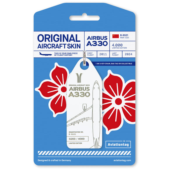 Aviationtag Airbus A330 - White (China Southern) B-6531