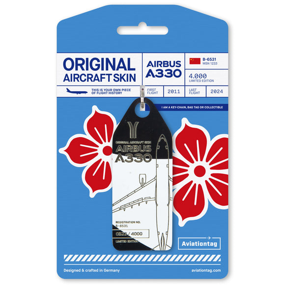 Aviationtag Airbus A330 - Black / White (China Southern)