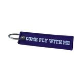 Air Hostess Mini Luggage tag featuring Come Fly With Me on the back of the tag 