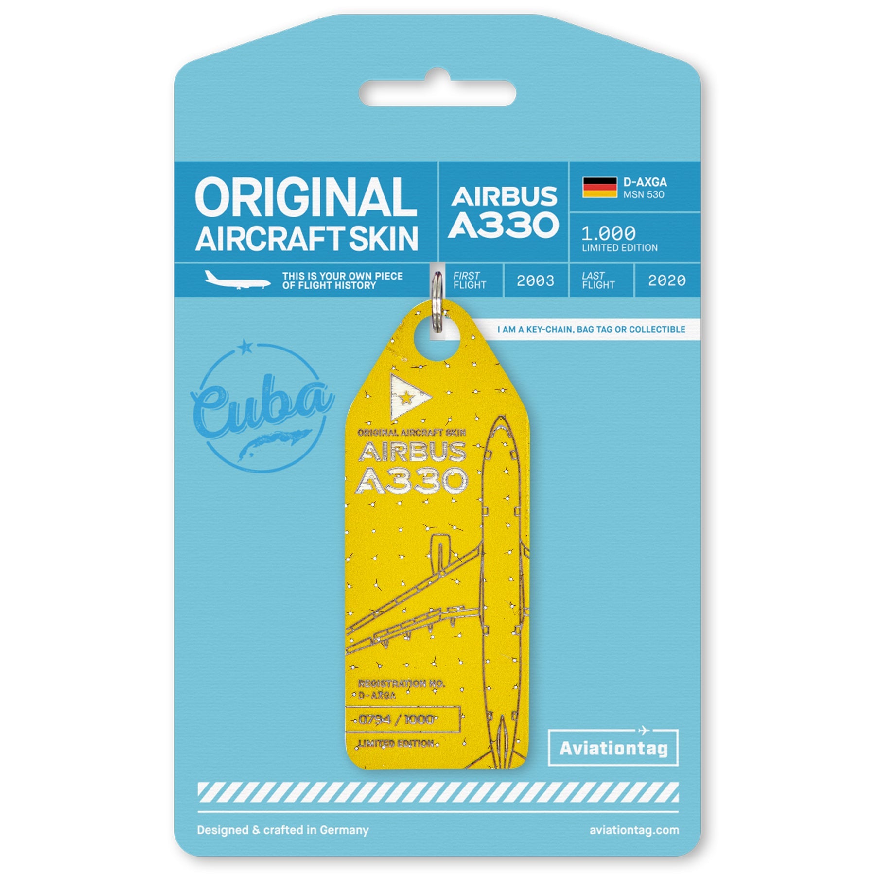 Aviationtag Eurowings A330 Single Colour Aircraft Skin Tag D-AXGA