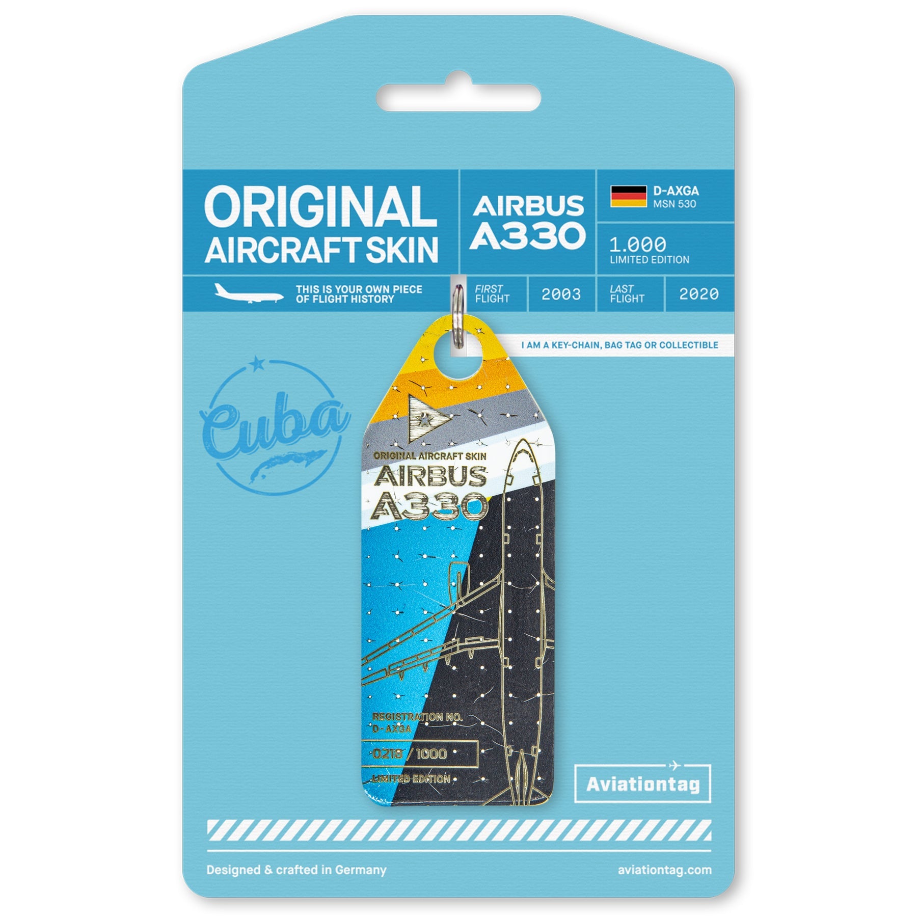 ユーロウィングス A330 D-AXGA Aviationtag Aviationtag Eurowings A330 Tri-Colour Aircraft Skin Tag D-AXGA