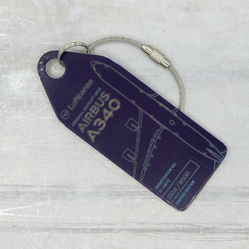 Aviationtag Lufthansa Airbus A340 Aircraft Skin Tag Blue - D-AIHE