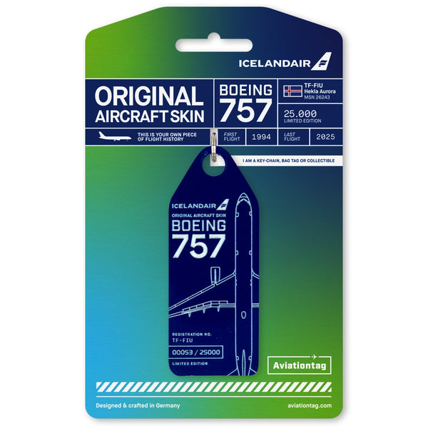 Icelandair x Aurora B757 Aviationtag – Dark Blue – TF-FIU