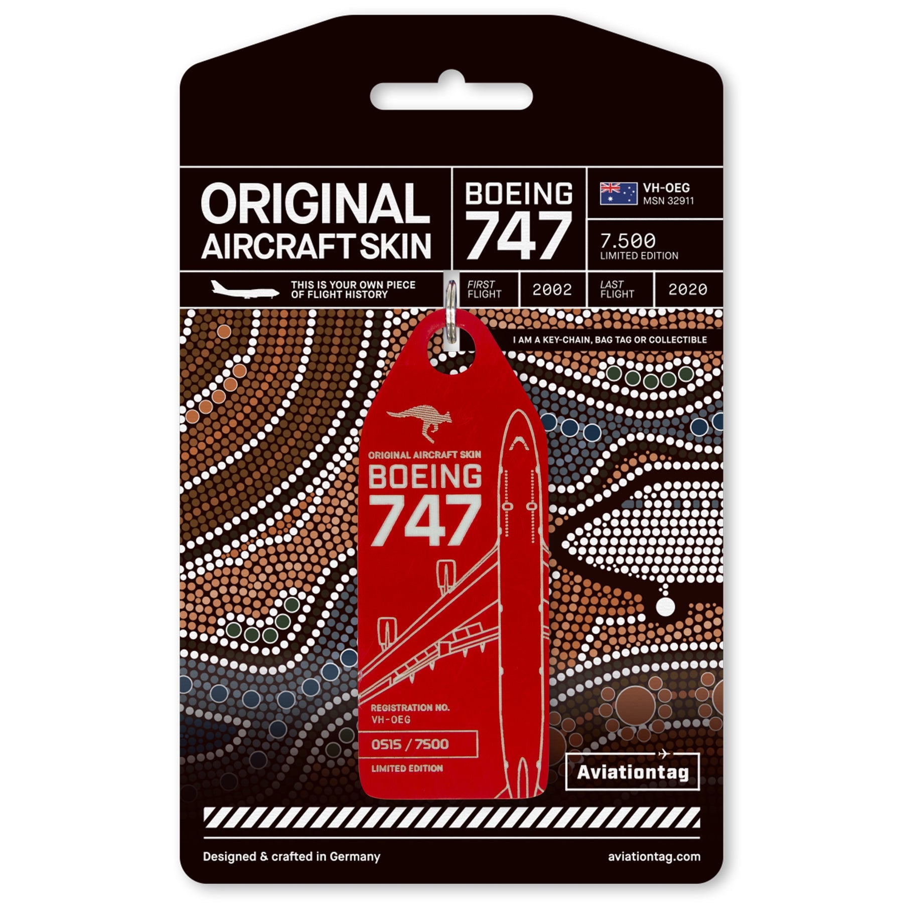 Aviationtag Qantas B747 in Red (VH-OEG) - Aviamart