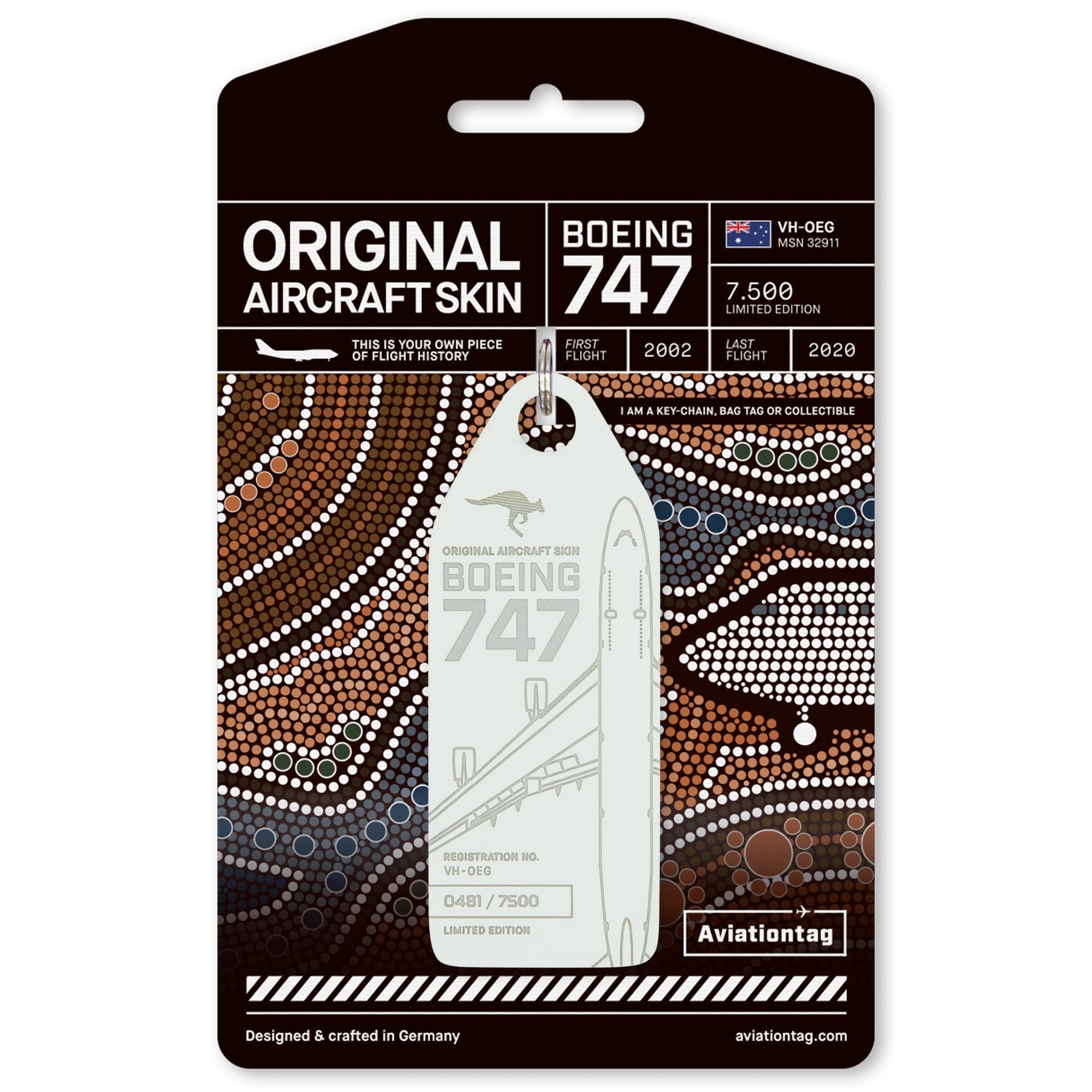 Aviationtag Qantas B747 in White (VH-OEG) - Aviamart