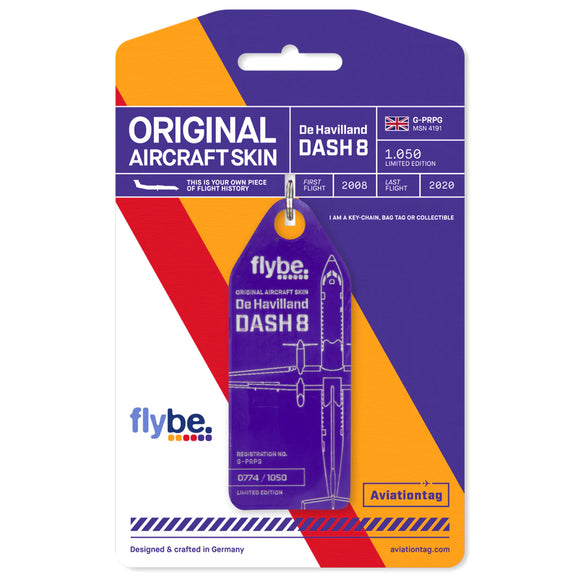 Aviationtag DASH 8 - Purple (FLYBE) G-PRPG