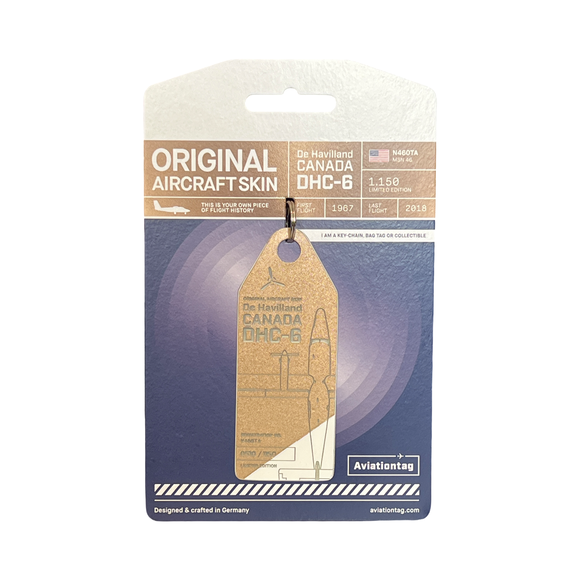 Aviationtag DHC-6-100 Twin Otter - Gold / White - Reg. N460TA - 510