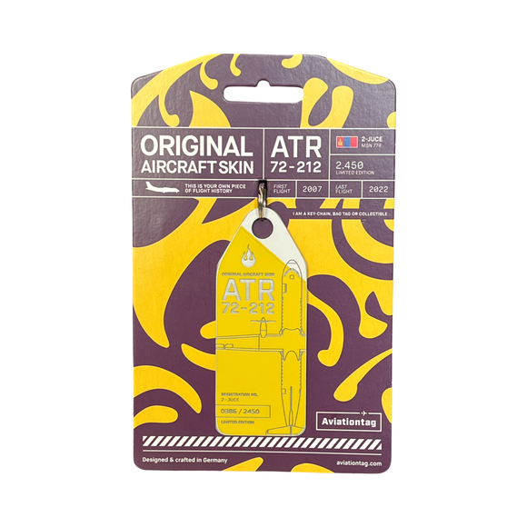 Aviationtag ATR 72 - Yellow / White (Hunnu Air)  2-JUCE - 386