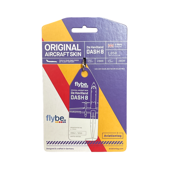 Aviationtag DASH 8 - Purple / White (FLYBE) G-PRPG