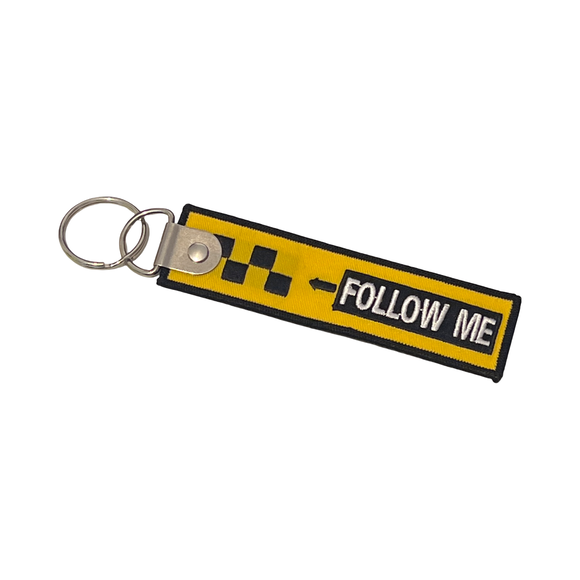 Follow Me Keychain | Luggage Tag / Yellow / Black