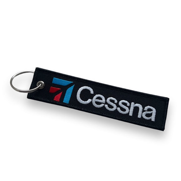 Cessna Logo Keychain / Luggage Tag - Black