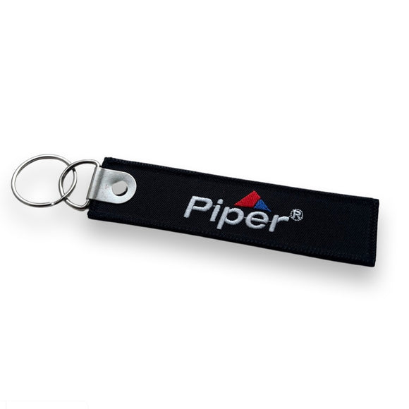 Premium Piper Logo Keychain / Luggage Tag - Black