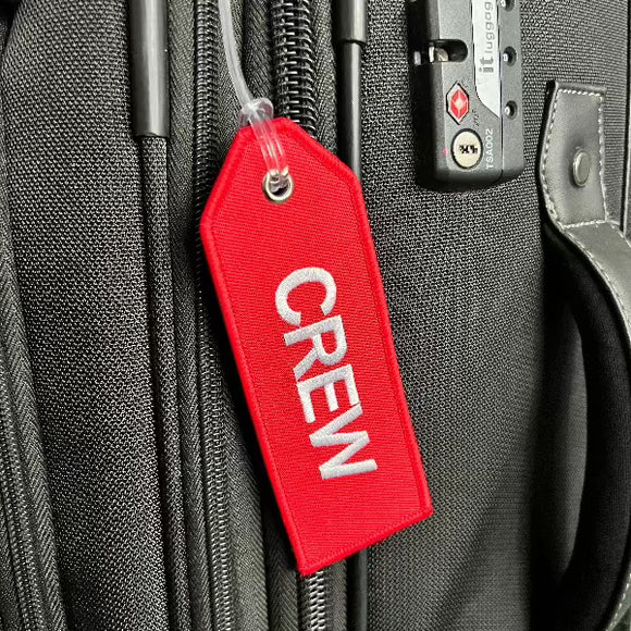 Crew Luggage Tag in Red and White