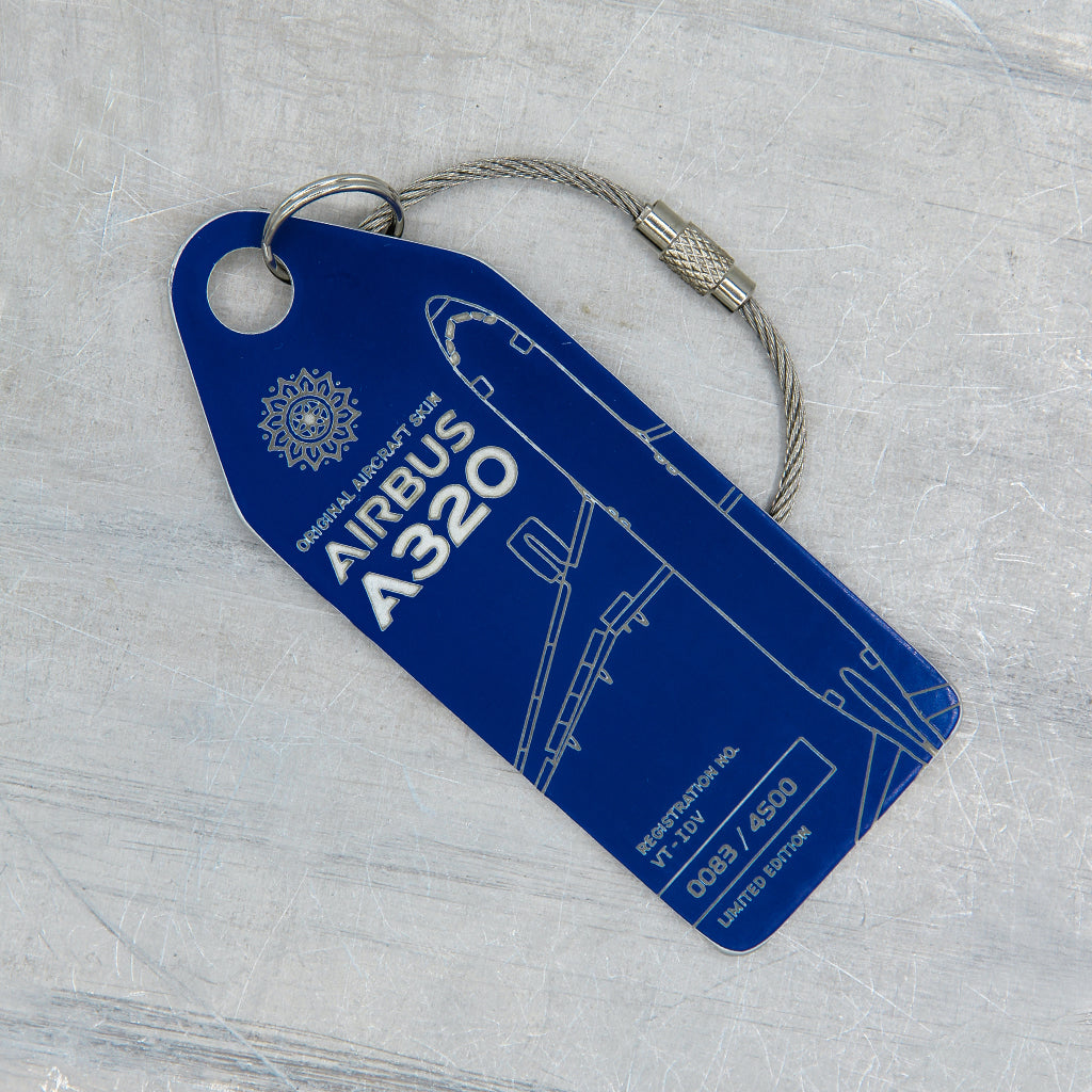 Aviationtag Indigo Airbus A320 Aircraft Skin Dark Blue Tag (VT-IDV)