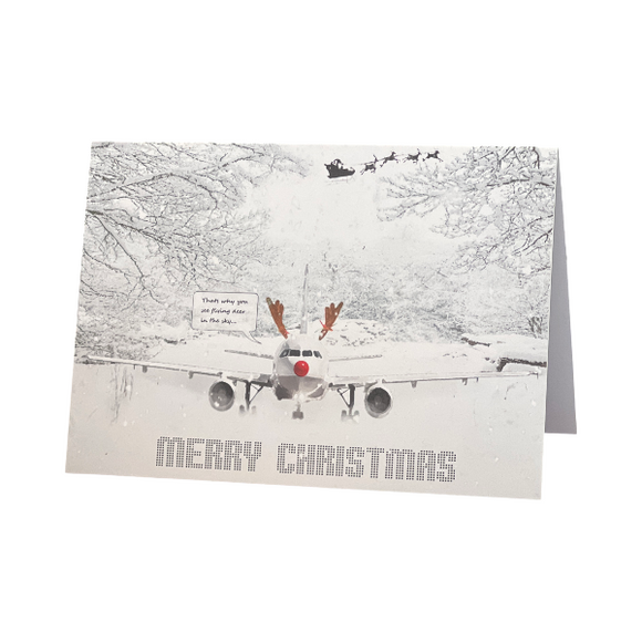 Rudolf - A6 Eco-Friendly Aviation Christmas Card with Kraft Envelope