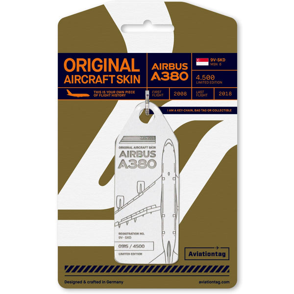 Aviationtag A380 White Aircraft Skin Tag - Singapore