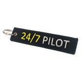 24/7 Pilot Keychain | Luggage Tag | Black / White | Aviamart