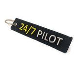 24/7 Pilot Keychain | Luggage Tag | Black / White | Aviamart