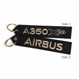 A350 XWB Keychain - Luggage Tag - Black / Silver - Airbus® | Aviamart