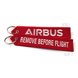 Airbus "REMOVE BEFORE FLIGHT" Licenced Keychain - Luggage Tag - Red/White - AirbusÂ®