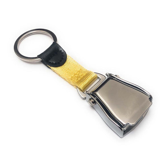 Airplane Seat Belt Keychain | Yellow | Shiny Finish | Aviamart