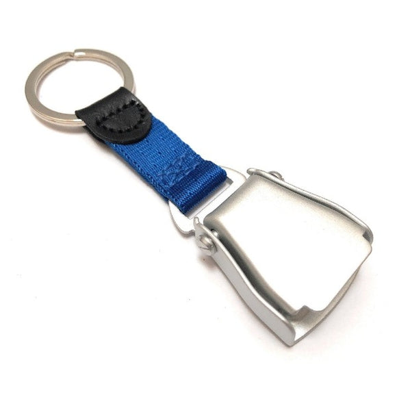 Airplane Seat Belt Keychain | Blue | Matte Finish | Aviamart