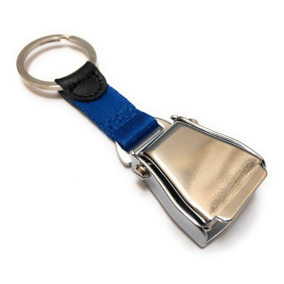 Airplane Seat Belt Keychain | Blue | Shiny Finish | Aviamart