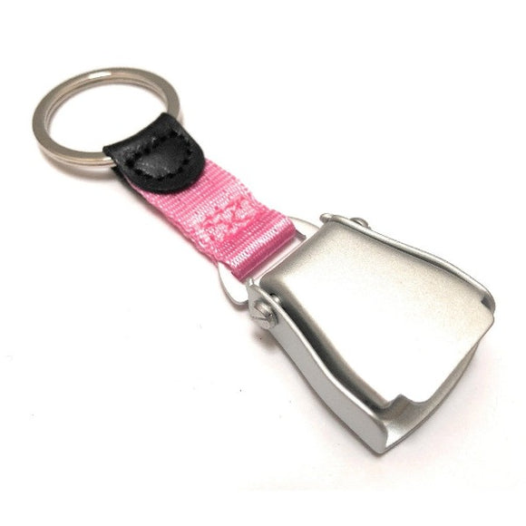 Airplane Seat Belt Keychain | Pink | Matte Finish | Aviamart