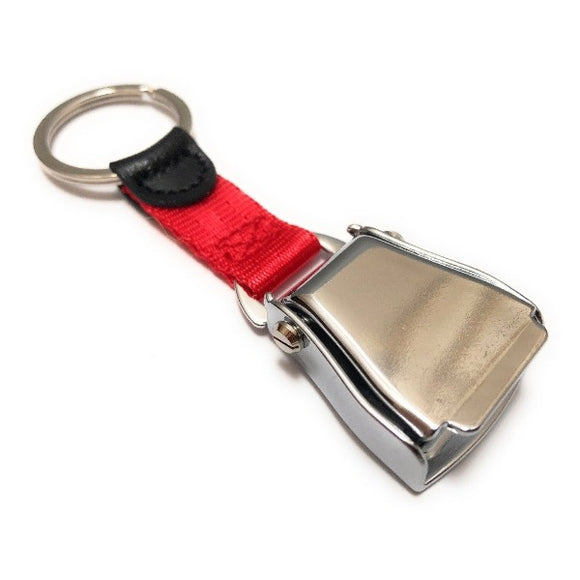 Airplane Seat Belt Keychain | Red | Shiny Finish | Aviamart