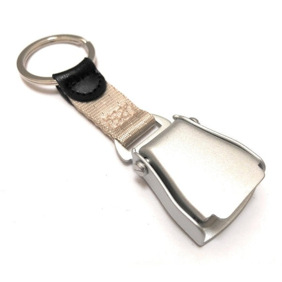 Airplane Seat Belt Keychain | Silver | Matte Finish | Aviamart