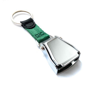 Airplane Seat Belt Keychain | Green | Shiny Finish | Aviamart