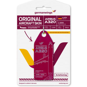 Aviationtag Airbus A320 - Purple (German Wings) D-AIPW